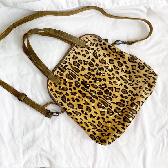 Myra Bag Bags Myra Bag Leopard Top Handle Bag With Crossbody Strap